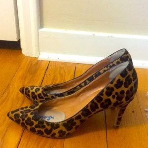 Cheetah print pointed toe three inch high heels J. Crew